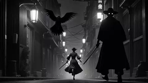 AI Video from prompt: apanese anime noir, strictly black and white no 