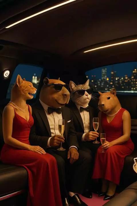 AI Video from prompt: Movimientos suaves,glamour,risas,coche en movimi