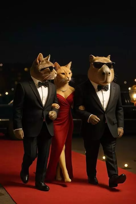 AI Video from prompt: Movimientos suaves,,caminan,glamour,risas,cinema