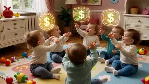 AI Video from prompt: Babies talking about the rise in economic power 