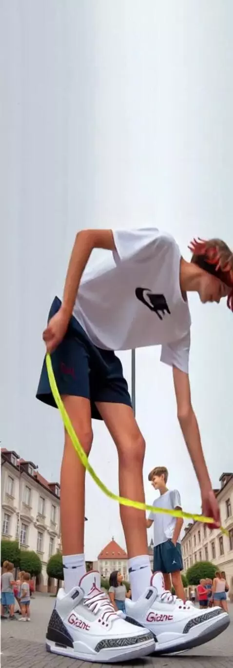 AI Video from prompt: measure your big sneakers