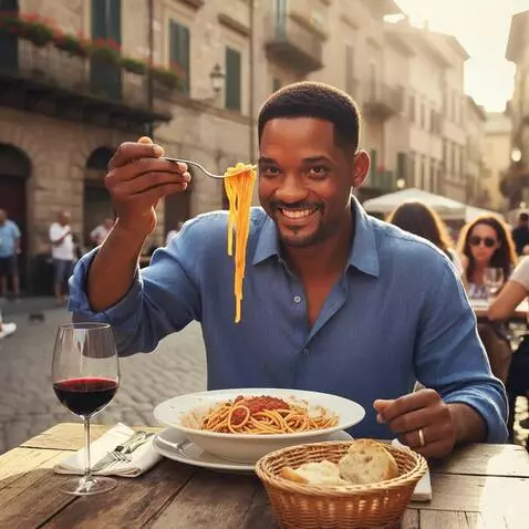 AI Video from prompt: Мужчина ест спагетти