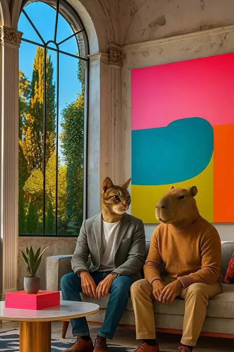 AI Video from prompt: Hablan,elegante,cinematografico,camara se aleja 