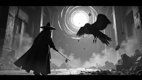 AI Video from prompt: Japanese anime noir, strictly black and white no
