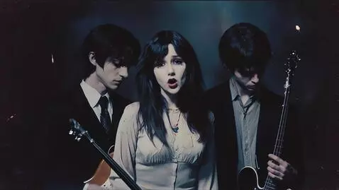 AI Video from prompt: A gothic indie rock band with a cute pretty girl