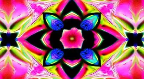 AI Video from prompt: Kaleidoscope of energetic fractals twisting and 