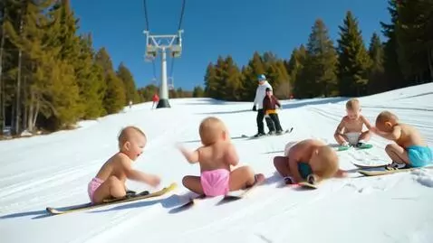 AI Video from prompt: Ultra-realistic, funny video of six cute babies 