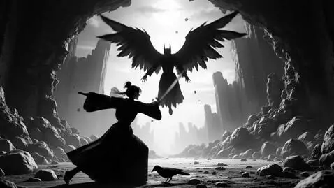 AI Video from prompt: Japanese anime noir, strictly black and white no