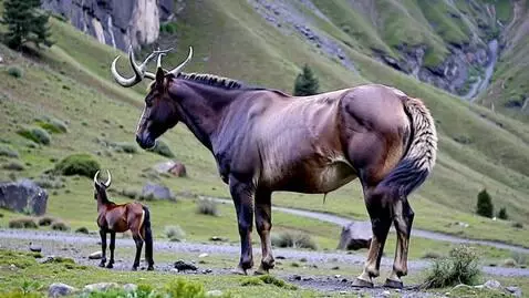 AI Video from prompt: Create a cinematic video with a mythical mountai