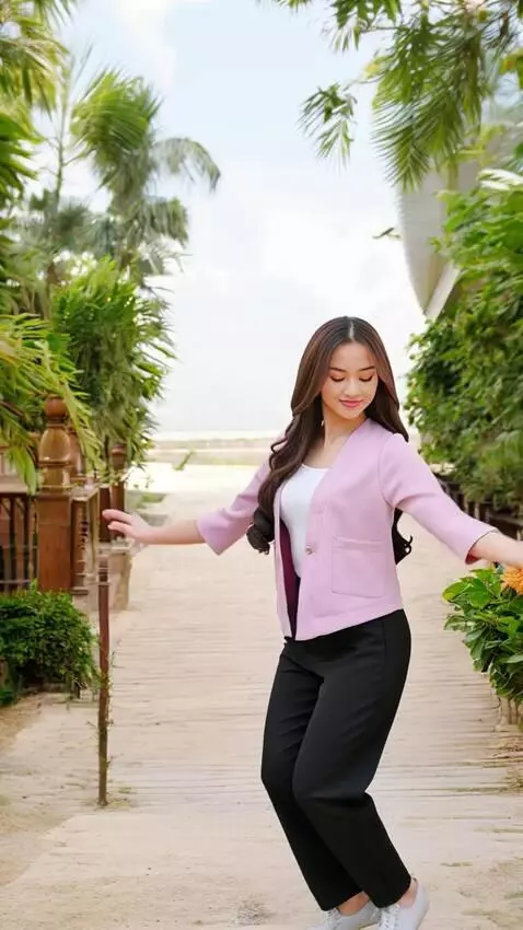 AI Video from prompt: Wanita berjoget dan gerakannya elegan jangan ber