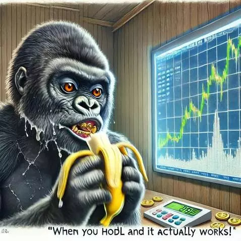 AI Video from prompt: monkey eating his banana and then sees the chart