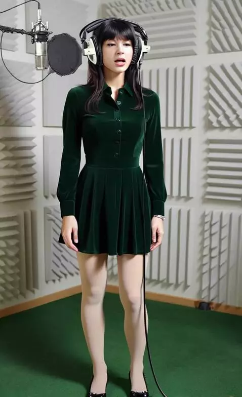 AI Video from prompt: Video of A woman wearing headphones is actively 