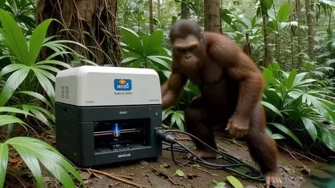 AI Video from prompt: a Neanderthal discovers a Bambu Labs H2D 3d prin