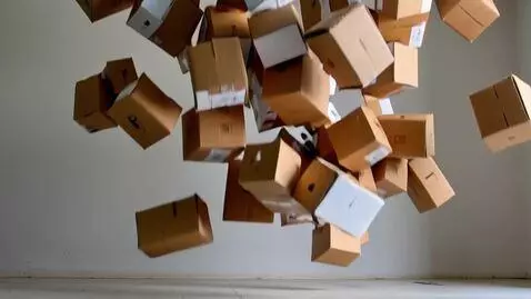 AI Video from prompt: make e wave carboards falling down like rain in 