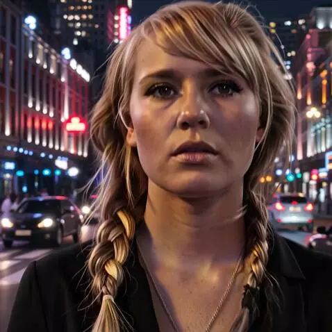 AI Video from prompt: идет по ночному городу, крупный план