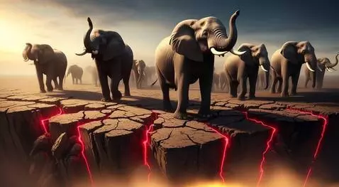 AI Video from prompt: Dramatic Scenario "The ground trembles, the wind