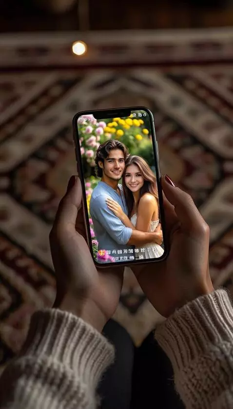 AI Video from prompt: women's hands holding a phone