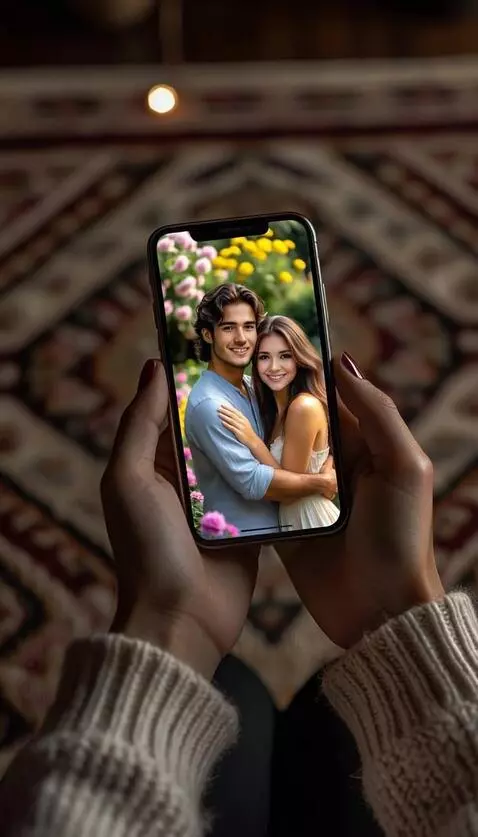 AI Video from prompt: women's hands holding a phone