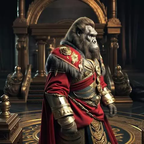 AI Video from prompt: The fomo king walks around in  his gorgeous gold