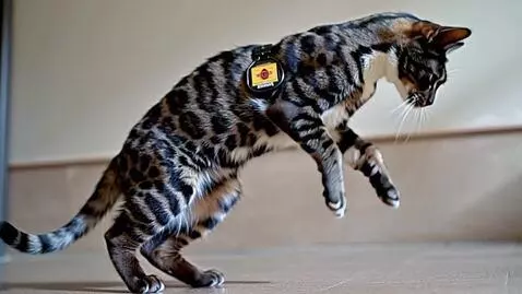 AI Video from prompt: ФБР кот луна прыгает ка месте