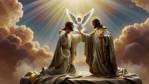 AI Video from prompt: Jesus bowing to God the Father to send you his L