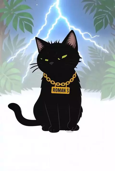 AI Video from prompt: looping cute cartoon animation of a black cat si