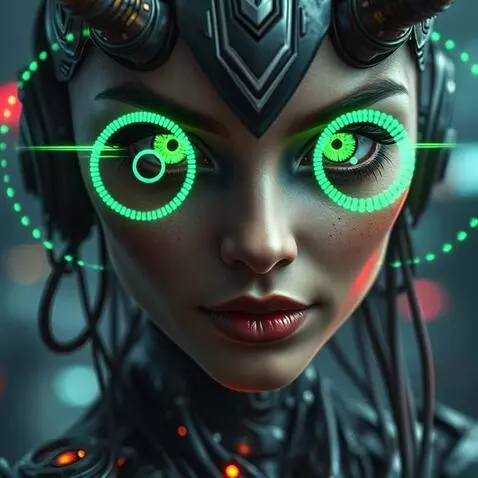 AI Video from prompt: The girl looks intently at the camera, green dig