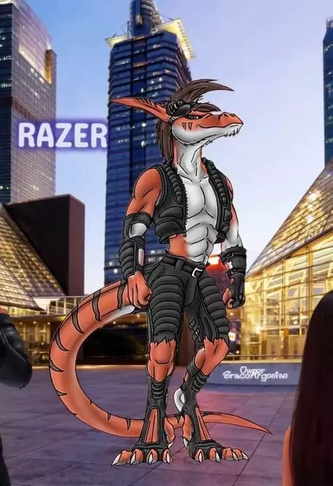 AI Video from prompt: Velociraptor stands proud with a smile for the f
