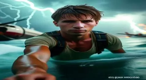 AI Video from prompt: Оживи вид позади и как человек берет камеру