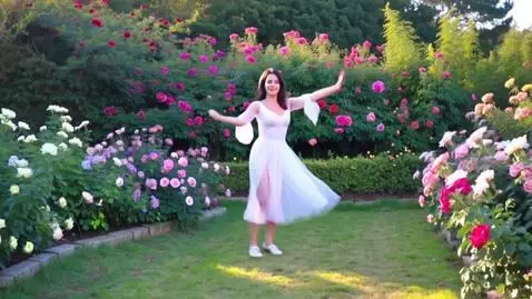AI Video from prompt: dancing in rose garden