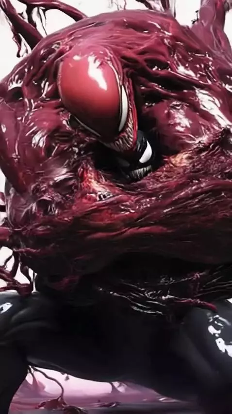 AI Video from prompt: Carnage envelops Venom within its symbiote grasp