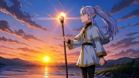 AI Video from prompt: A light wind lightly blows the elf's hair.