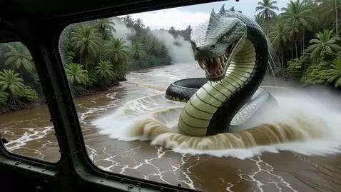 AI Video from prompt: A cinematic aerial shot filmed from inside a mil