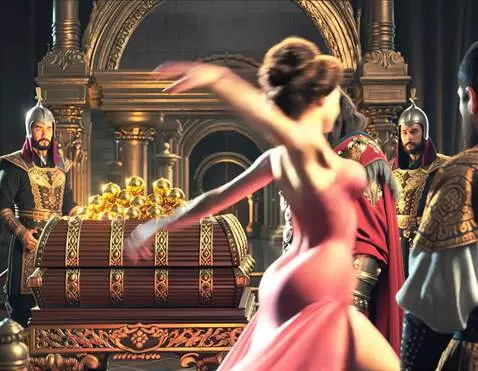 AI Video from prompt: as they watch the treasury a sensual beautifull 