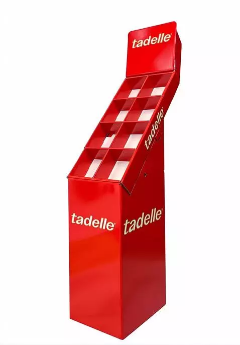 AI Video from prompt: zoom in and show this cardboard display from top