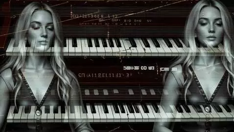 AI Video from prompt: "A ghostly female voice, layered with soft rever