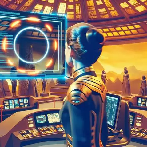 AI Video from prompt: Woman is at a control panel inside a space ship 