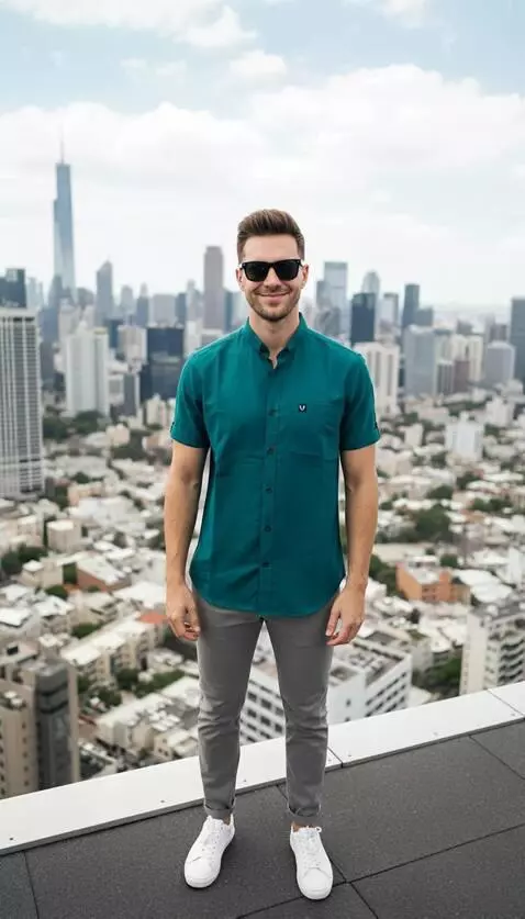 AI Video from prompt: model berpose cool dan stylish, kemudian tangan 