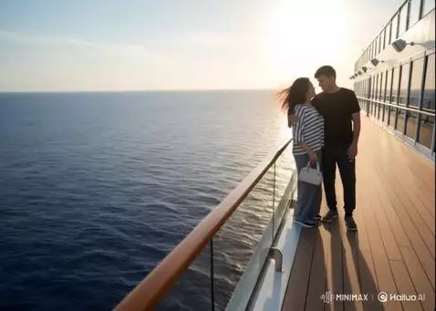 AI Video from prompt: пара танцует на корабле