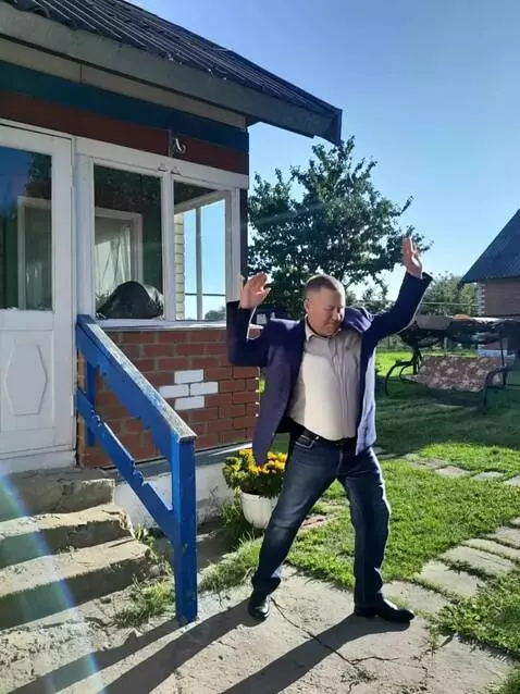 AI Video from prompt: Man is dancing energetic Caucasian dance with wh