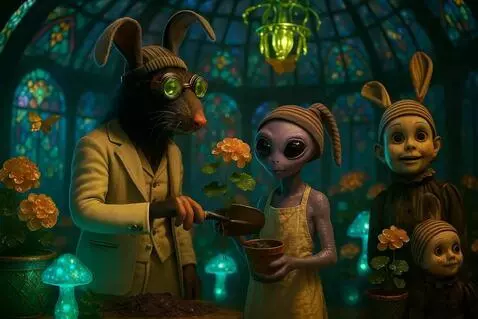 AI Video from prompt: The rat puts a small shovel of dirt into the ali