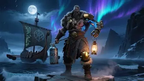 AI Video from prompt: The northern lights are swaying, the sea is ragi