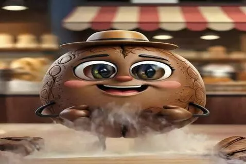 AI Video from prompt: Персонаж выглядывает из за правого края кадра од