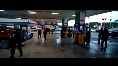 AI Video from prompt: CCTV footage captures a tense 8-second moment at