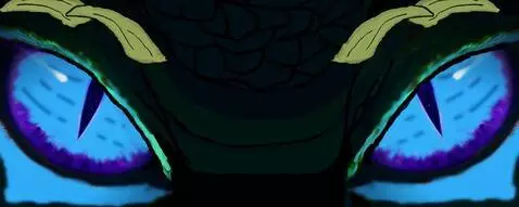 AI Video from prompt: Argonian warrior eyes glowing in the dark lookin