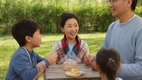 AI Video from prompt: A son with mom and dad lovely moments