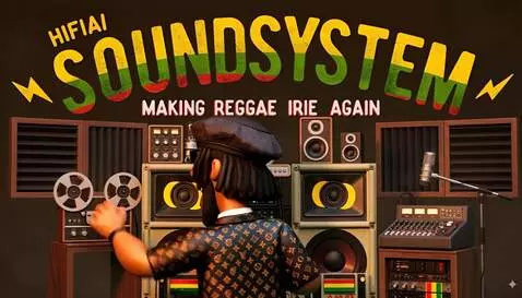 AI Video from prompt: Character turns around to play with the analog g