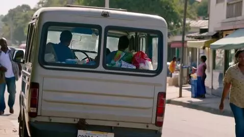 AI Video from prompt: Getting on board a public transport under the ho