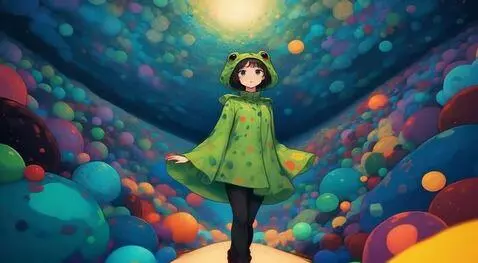 AI Video from prompt: The frog girl is dancing, moving her legs and ar