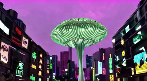 AI Video from prompt: The mushroom grows in a huge city